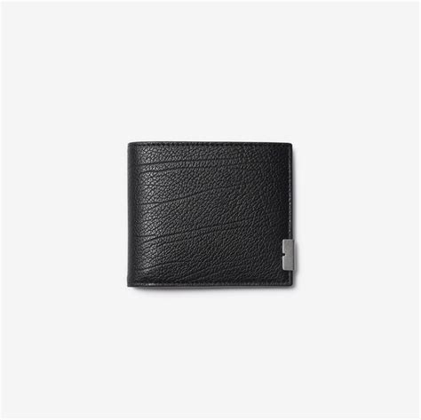 Burberry: Black B Shield Bifold Wallet 